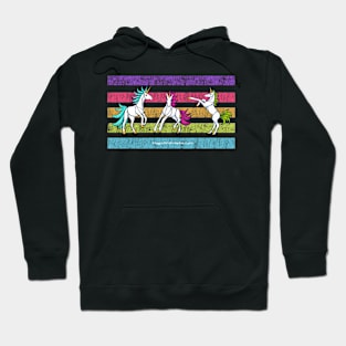 Rainbow Unicorn Trio v2 — Dancing Uniquorns Illustration series Hoodie